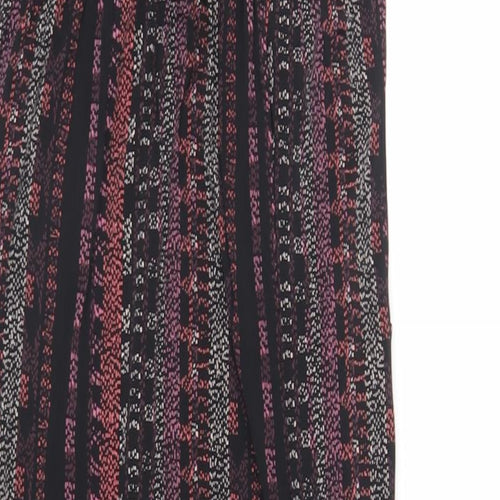 BCBGeneration Womens Black Geometric Polyester Slip Dress Size S V-Neck Pullover