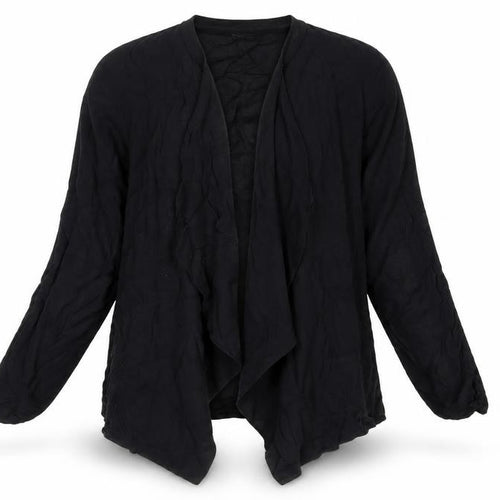 New Look Womens Black Viscose Kimono Blouse Size 10 V-Neck - Open