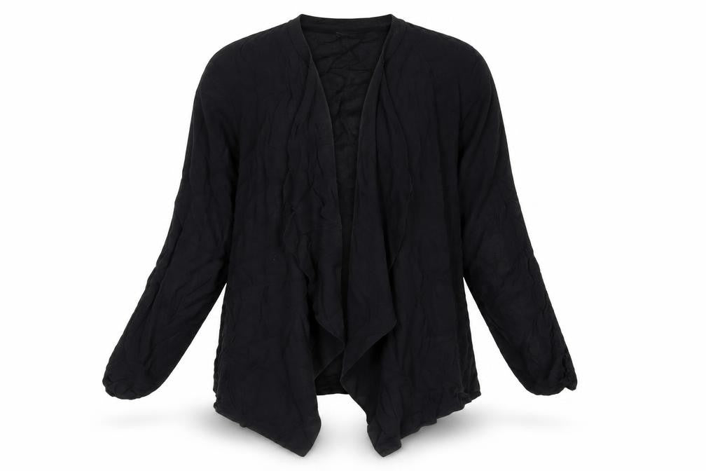 New Look Womens Black Viscose Kimono Blouse Size 10 V-Neck - Open