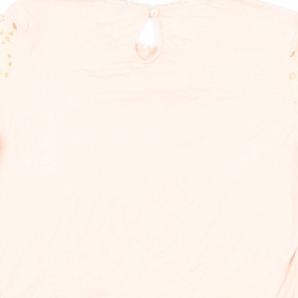 Dorothy Perkins Womens Pink Nylon Basic Blouse Size 10 Round Neck