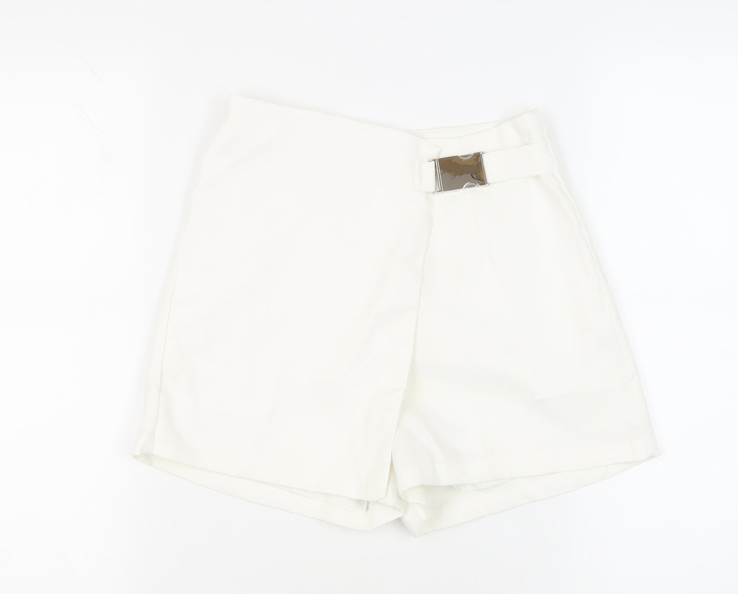 Missguided Womens White Polyester Skort Skirt Size 6 Zip