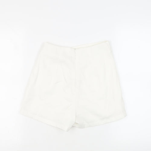 Missguided Womens White Polyester Skort Skirt Size 6 Zip