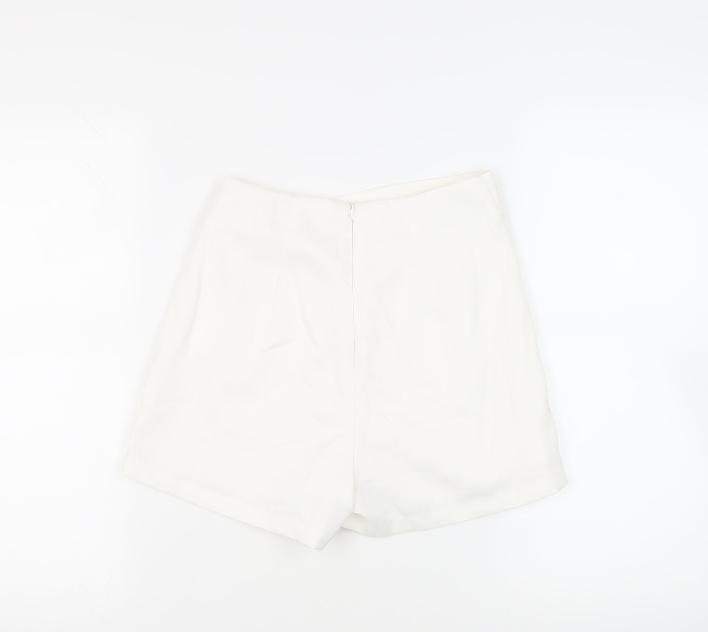 Missguided Womens White Polyester Skort Skirt Size 6 Zip