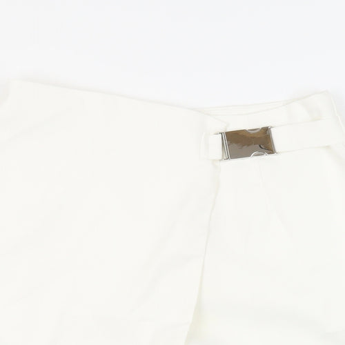 Missguided Womens White Polyester Skort Skirt Size 6 Zip