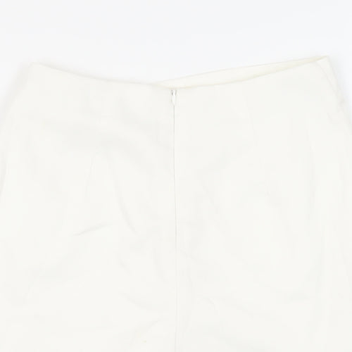 Missguided Womens White Polyester Skort Skirt Size 6 Zip