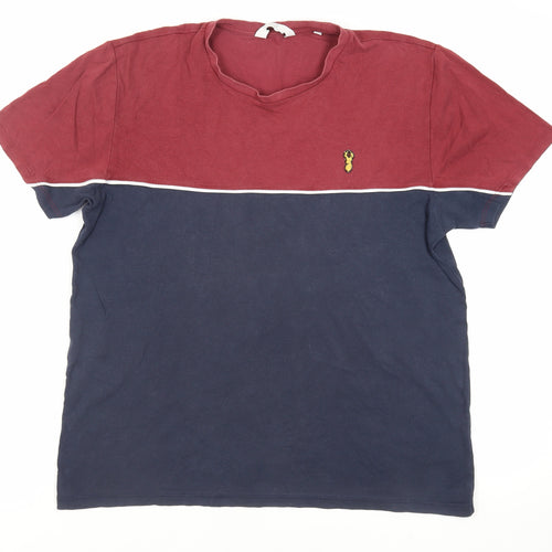 NEXT Mens Blue Cotton T-Shirt Size L Crew Neck