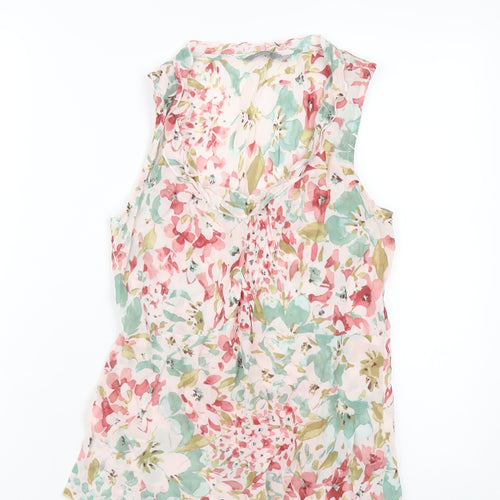Per Una Womens Multicoloured Floral Viscose Basic Tank Size 12 Scoop Neck