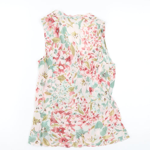 Per Una Womens Multicoloured Floral Viscose Basic Tank Size 12 Scoop Neck