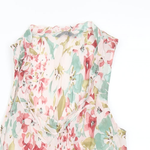 Per Una Womens Multicoloured Floral Viscose Basic Tank Size 12 Scoop Neck