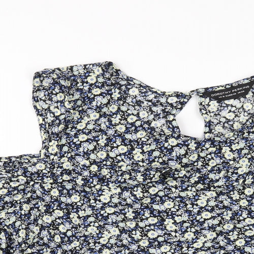 Dorothy Perkins Womens Multicoloured Floral Viscose Basic T-Shirt Size 20 Round Neck