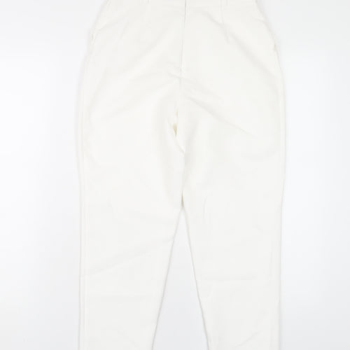 River Island Womens White Polyester Trousers Size 6 L25 in Regular Zip