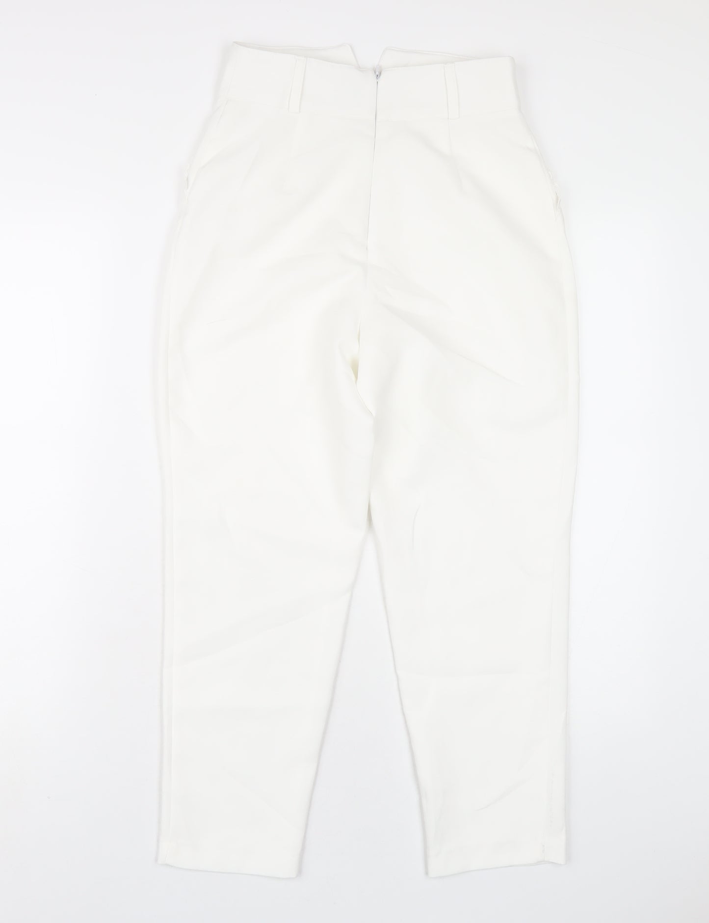 River Island Womens White Polyester Trousers Size 6 L25 in Regular Zip