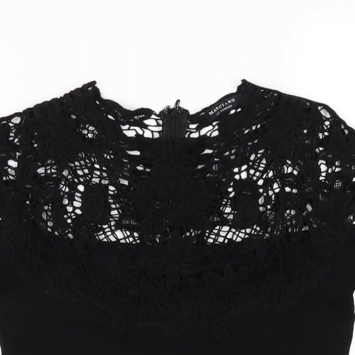 Marciano Womens Black Viscose Basic T-Shirt Size S Round Neck