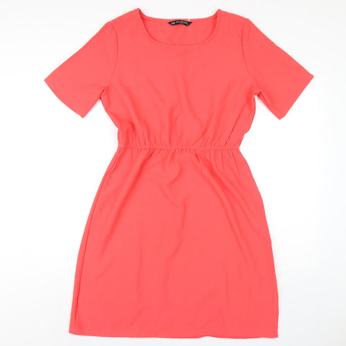Collection Womens Pink Polyester A-Line Size 14 Round Neck Pullover