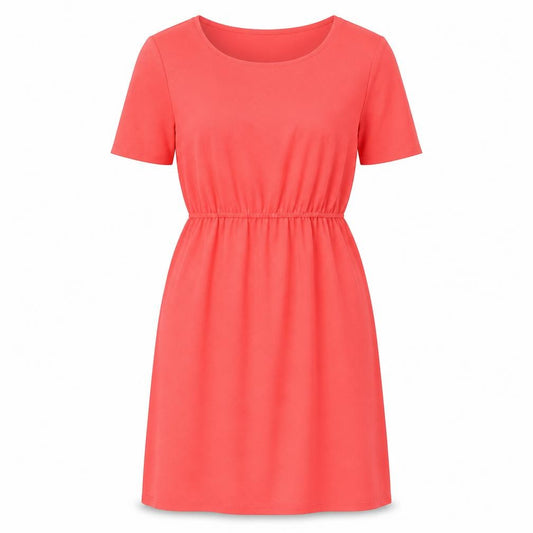 Front view of Collection women’s pink polyester a-line, size UK 14, round neck pullover