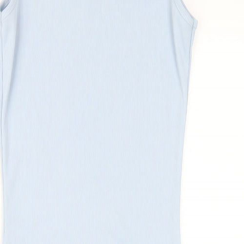 Spotted Womens Blue Polyester Bodycon Size XS Round Neck Pullover