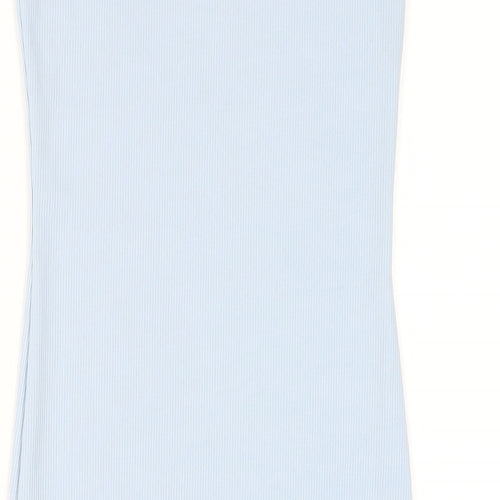 Spotted Womens Blue Polyester Bodycon Size XS Round Neck Pullover