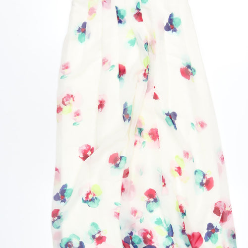 Monsoon Womens Multicoloured Floral Polyester A-Line Size 8 Square Neck Zip