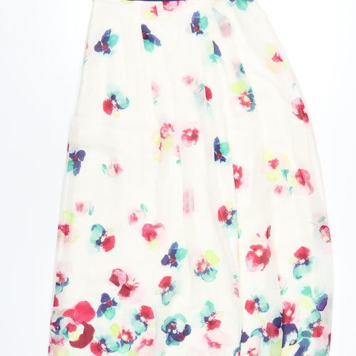 Monsoon Womens Multicoloured Floral Polyester A-Line Size 8 Square Neck Zip