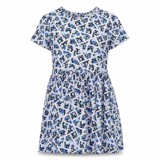 Front view of Glamorous women’s multicoloured geometric polyester a-line, size UK 10, round neck button