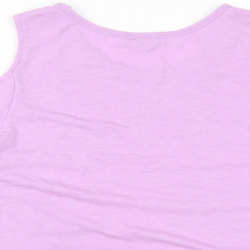Select Womens Purple Viscose Basic T-Shirt Size 16 Round Neck