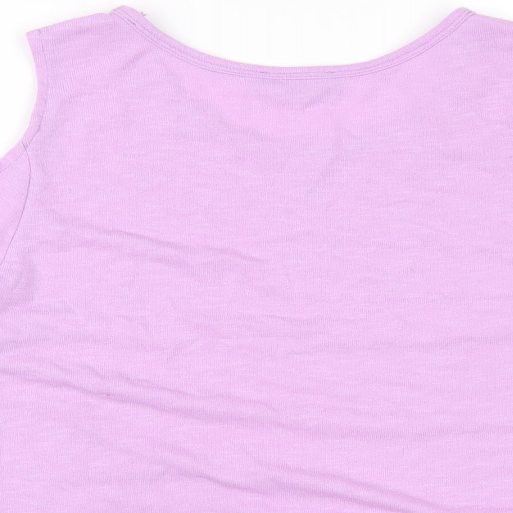 Select Womens Purple Viscose Basic T-Shirt Size 16 Round Neck