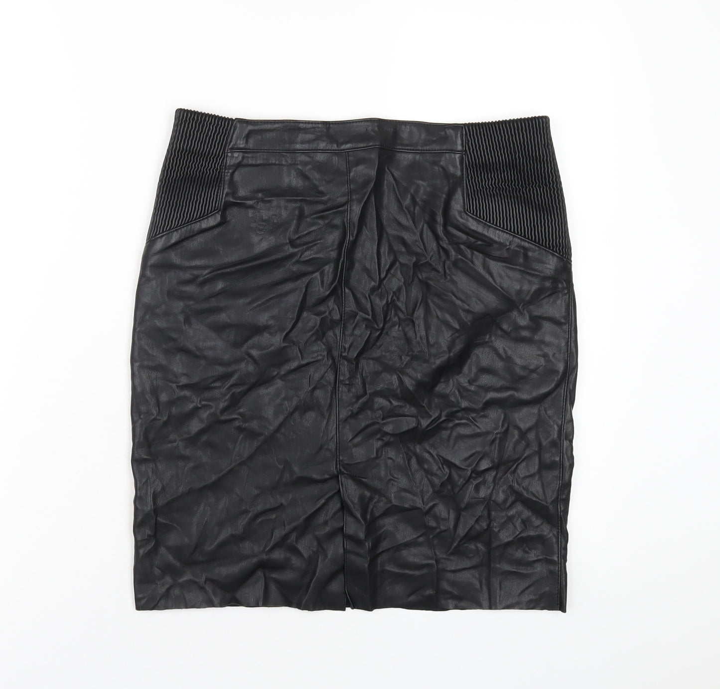 VERO MODA Womens Black Polyurethane Straight & Pencil Skirt Size L