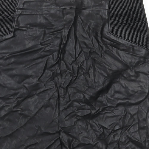 VERO MODA Womens Black Polyurethane Straight & Pencil Skirt Size L