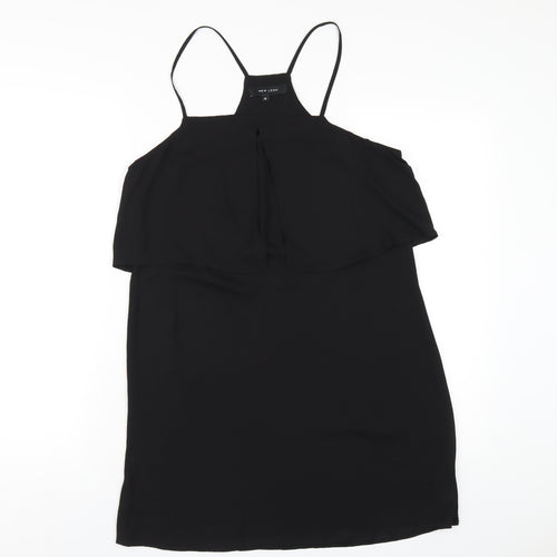 New Look Womens Black Polyester A-Line Size 12 Square Neck Pullover