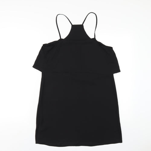 New Look Womens Black Polyester A-Line Size 12 Square Neck Pullover