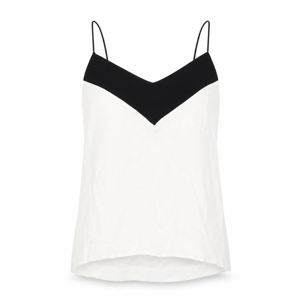 H&M Womens White Viscose Camisole T-Shirt Size 10 V-Neck