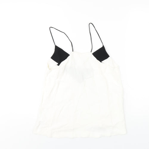 H&M Womens White Viscose Camisole T-Shirt Size 10 V-Neck
