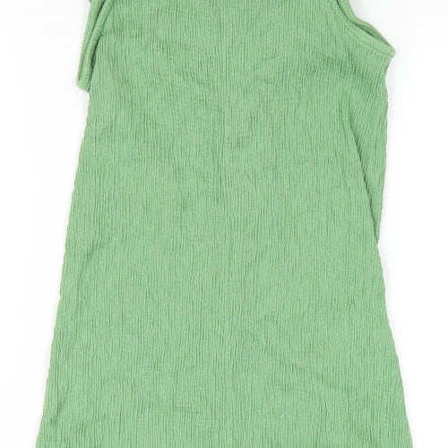 Zara Womens Green Viscose Bodycon Size S V-Neck Pullover
