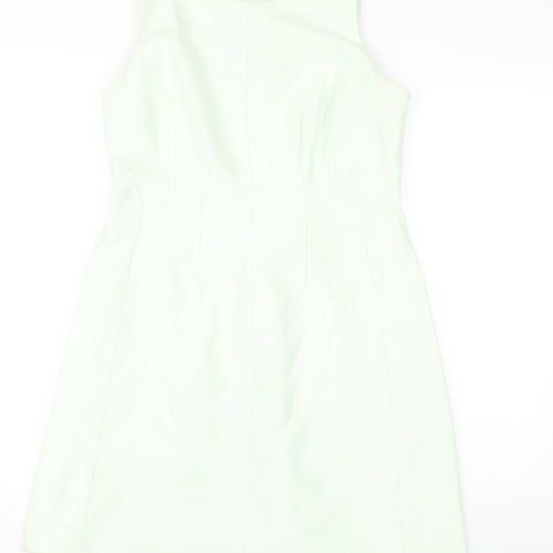 Coast Womens Green Polyester A-Line Size 12 Round Neck Zip