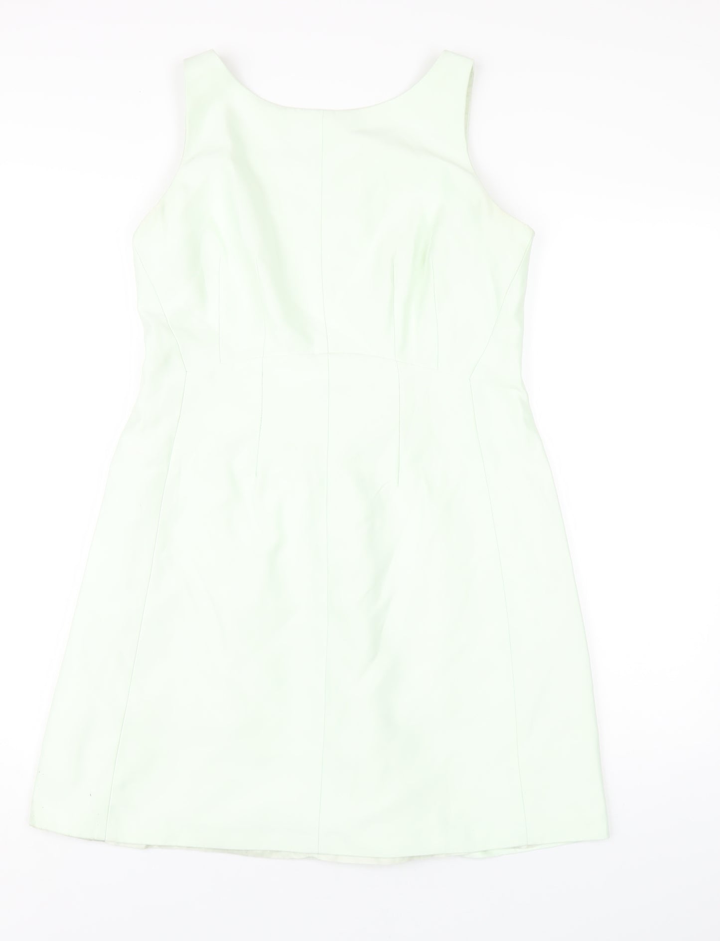 Coast Womens Green Polyester A-Line Size 12 Round Neck Zip