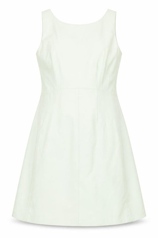 Front view of Coast women’s green polyester a-line, size UK 12, round neck zip