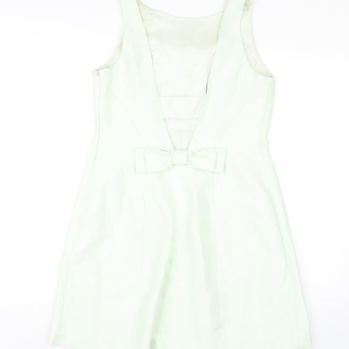Coast Womens Green Polyester A-Line Size 12 Round Neck Zip