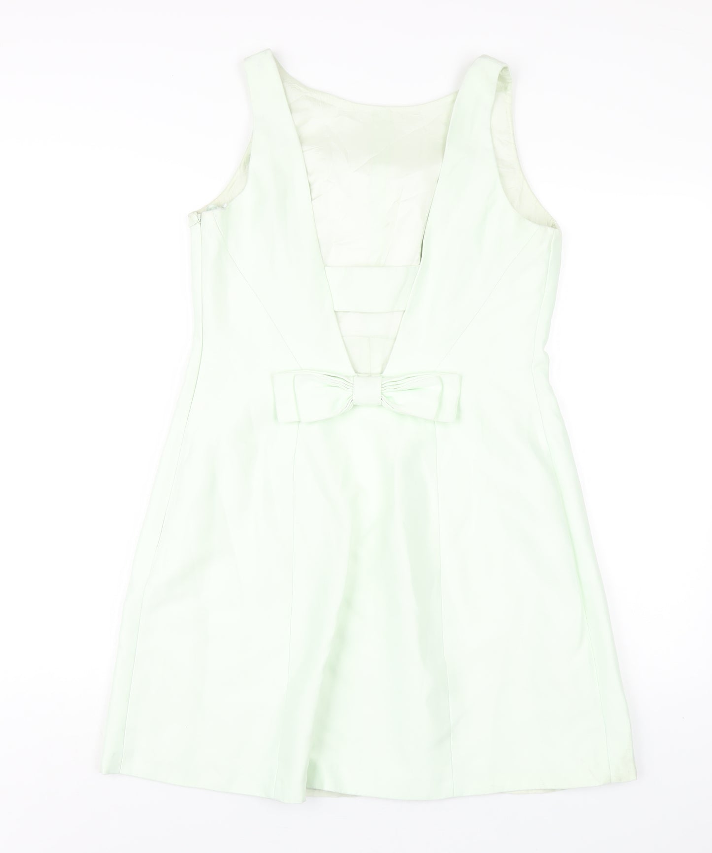 Coast Womens Green Polyester A-Line Size 12 Round Neck Zip