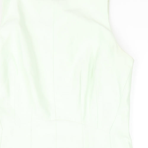 Coast Womens Green Polyester A-Line Size 12 Round Neck Zip