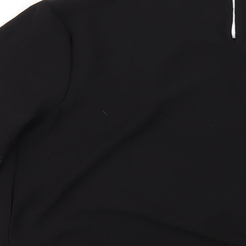 Klass Womens Black Polyester Basic T-Shirt Size 10 Boat Neck