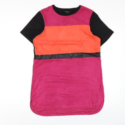 River Island Womens Multicoloured Polyamide T-Shirt Dress Size 10 Round Neck Pullover