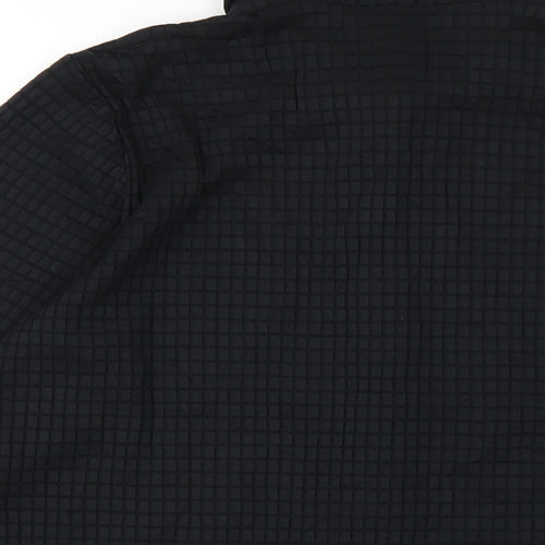 Marks and Spencer Womens Black Nylon Basic Button-Up Size 16 Collared