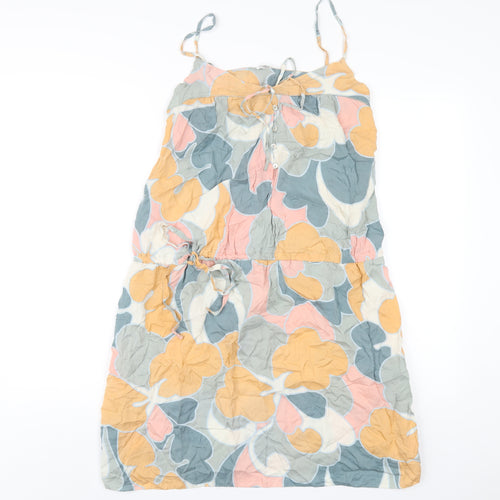 Marks and Spencer Womens Multicoloured Geometric Silk A-Line Size 8 Round Neck Pullover
