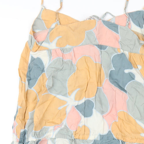 Marks and Spencer Womens Multicoloured Geometric Silk A-Line Size 8 Round Neck Pullover