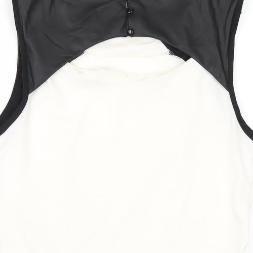 Dorothy Perkins Womens White Polyester Basic T-Shirt Size 16 Round Neck