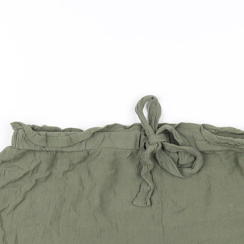 H&M Womens Green Viscose Basic Shorts Size 12 Regular Pull On