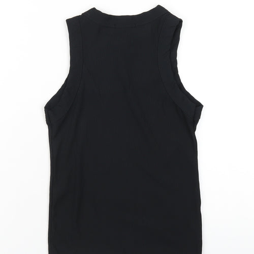 Boohoo Womens Black Polyester Basic Tank Size 12 Round Neck