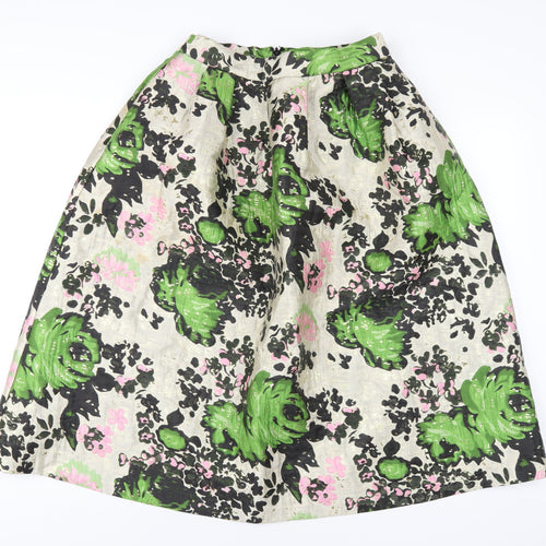 NEXT Womens Multicoloured Geometric Polyester A-Line Skirt Size 10 Zip