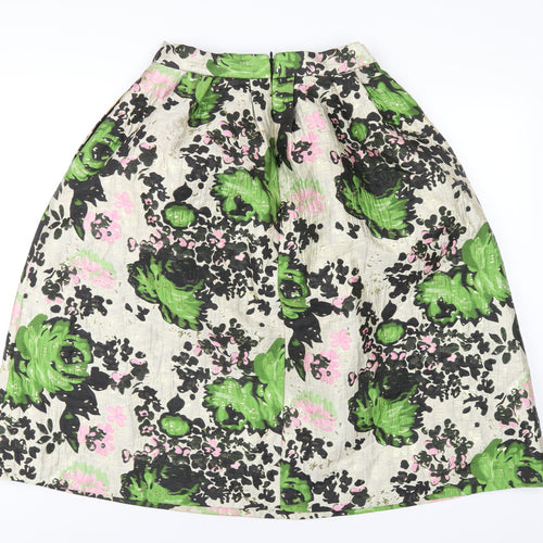 NEXT Womens Multicoloured Geometric Polyester A-Line Skirt Size 10 Zip