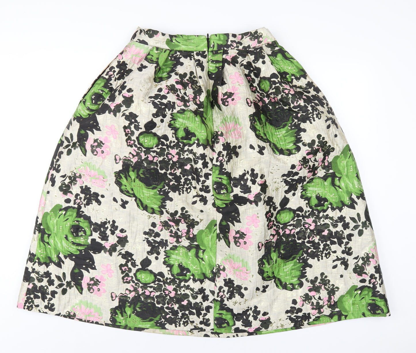 NEXT Womens Multicoloured Geometric Polyester A-Line Skirt Size 10 Zip
